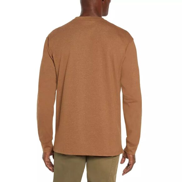 Woolrich Mens Tshirt XL Brown Long Sleeve Chest Pocket Relaxed Fit Logo NWT - Picture 5 of 7
